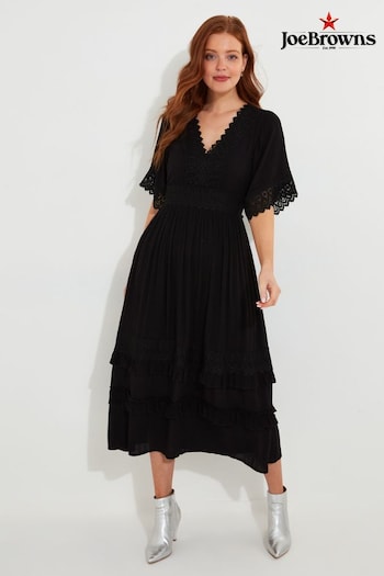 Joe Browns Black Petite Flattering Boho Lace High Low Hem back Dress (AE0448) | £70