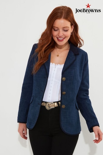 Joe Browns Blue Petite Checked Single Breasted Jacket (AE0468) | £75