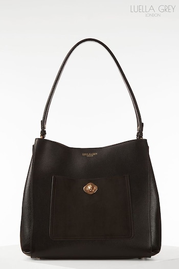 Luella Grey Angelica Front Pocket Hobo Tote Black Bag (AE4119) | £110