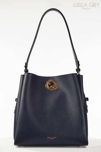 Luella Grey Blue Henri Hobo Tote Bag (AE4132) | £110