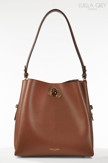 Luella Grey Henri Hobo Tote Brown Bag (AE4136) | £110