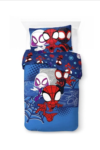 Spidey and his Amazing Friends Blue Vroom 100% Cotton Duvet Cover and Pillowcase Set (AE4217) | £33