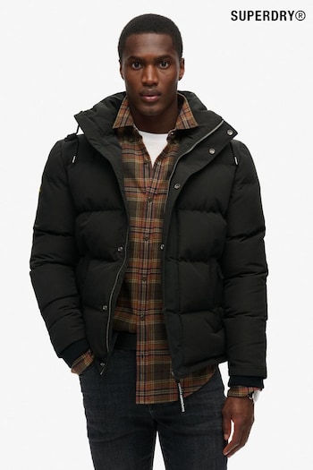 Superdry Black Everest Short Hooded Puffer Jacket (AE5548) | £120