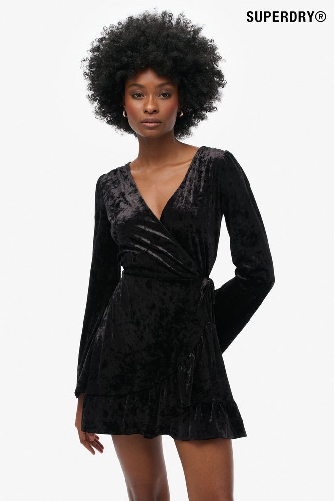 Wrap long sleeve mini dresses on sale