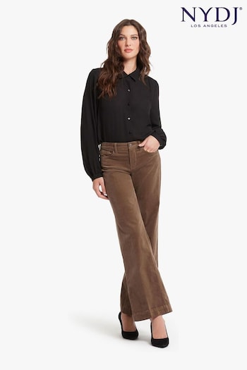 NYDJ Teresa Wide Leg Corduroy Brown Trousers (AE5569) | £140