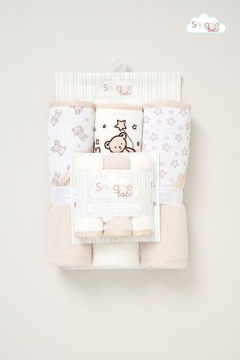 Snuggle Tots Hooded White Towels and Wash Cloths 3 Pack (AE5608) | £22