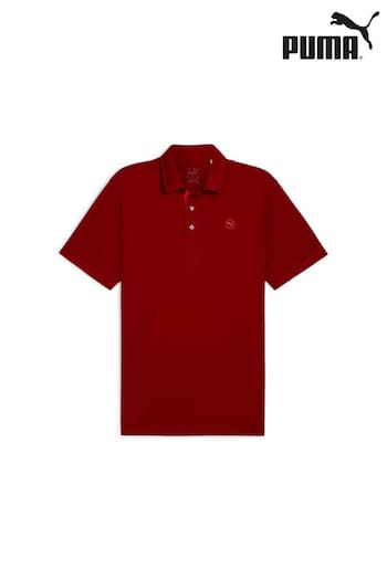 Puma Red Pure Solid Golf Mens Polo Shirt (AE5788) | £35