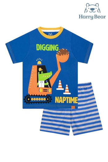 Harry Bear Blue Digger Summer Short Pyjamas (AE5950) | £12