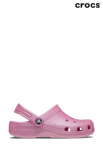 Crocs Pink Glitter Kids Classic Clogs (AE5997) | £35