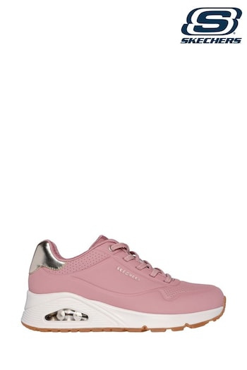 Skechers Pink Uno Shimmer Away Trainers (AE6421) | £79