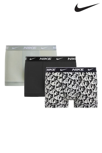 nike clear Black Everyday Cotton Stretch Trunks 3 Pack (AE6519) | £36