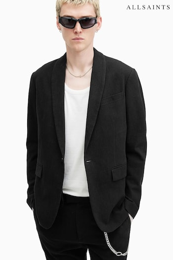 AllSaints Black Heron 100% Cotton Blazer (AE6665) | £299