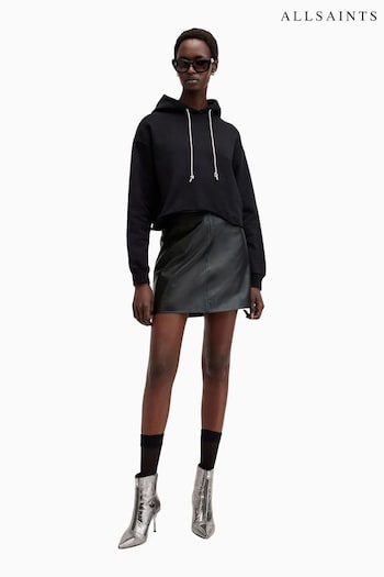 AllSaints Black Pippa Sparkle 100% Cotton Hoodie (AF5848) | £99