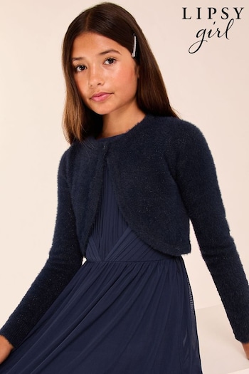 Lipsy Navy Blue Fluffy Occasion Bolero (5-16yrs) (AF5991) | £22 - £30