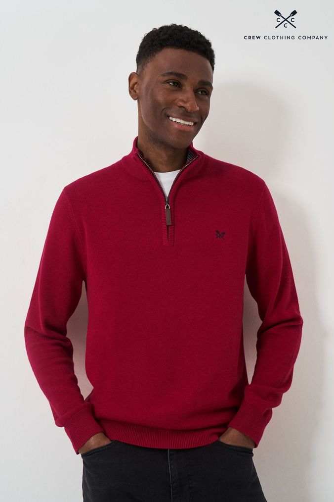 Mens Red Zip Neck Knitwear Next Official Site