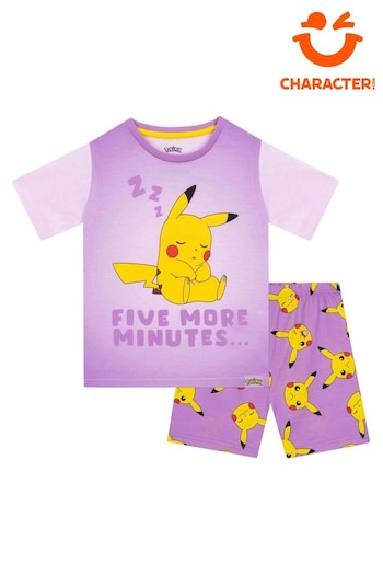 Character Purple Pokemon Pikachu Short Pyjamas (AF6904) | £14