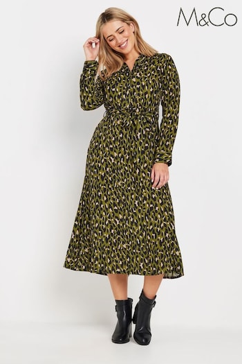 M&Co Green Animal Printed Shirt Dress (AF7303) | £43