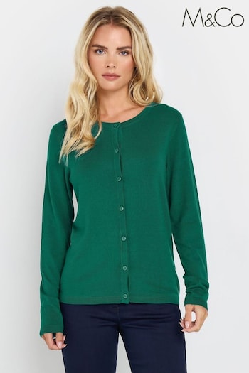 M&Co green Petite Button Cardigan (AF7375) | £27