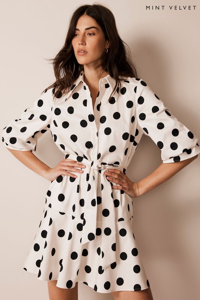 Buy Women s Cream Spots Dresses Online Next UK