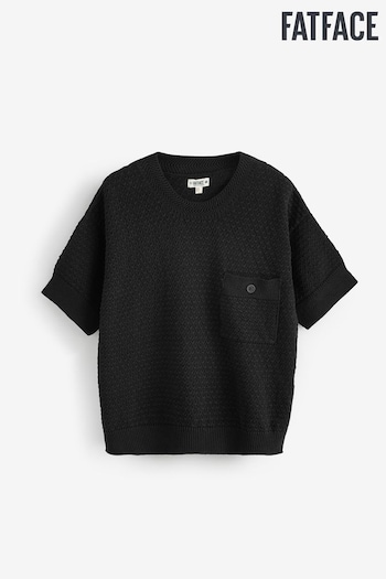 FatFace Black Sania Textured T-Shirt (AF7422) | £48