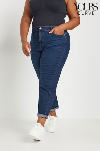 Yours Curve Blue Boyfriend Jeans (AF7648) | £34