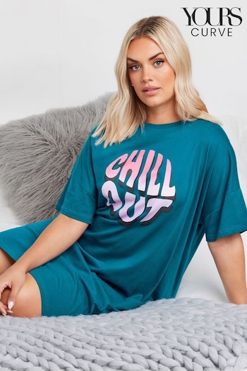 Yours Curve Blue Chill Out Sleep Sleeptee (AF7746) | £19