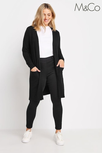 M&Co Black Longline Cardigan (AF7873) | £32