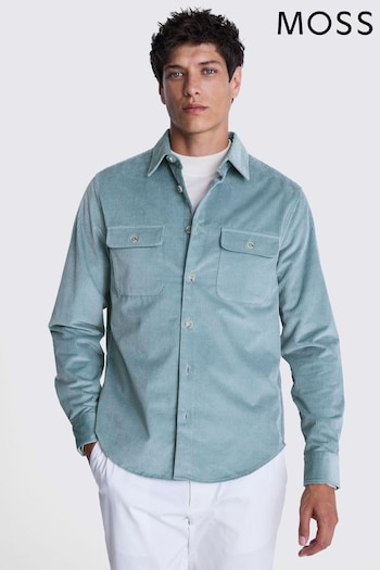 MOSS Blue Cord 100% Cotton Overshirt (AG1647) | £60