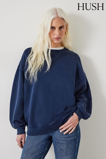 Hush Blue Oversized Quaden Cotton Sweatshirt (AG2014) | £65