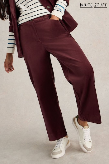 White Stuff Purple Belle Cropped Velvet Detail trousers (AG2301) | £75