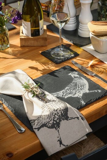 Selbrae House Slate Pheasant Coaster and Placemat Set (AG2466) | £45