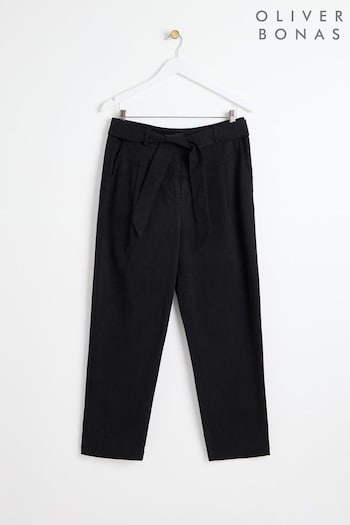 Oliver Bonas Black Tie Waist Tapered Trousers (AG2583) | £65