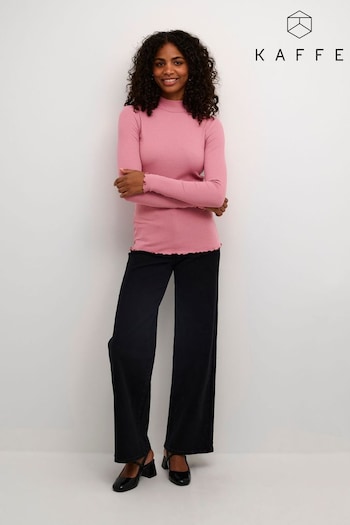 Kaffe Pink KAdrew Turtleneck Long Sleeve T-Shirt (AG3165) | £35