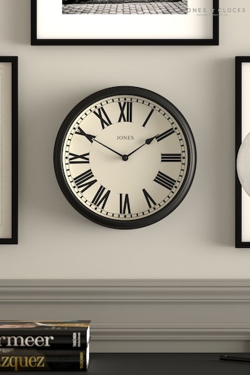 Jones Clocks Black Hackney Wall Clock 30cm (AG3311) | £33