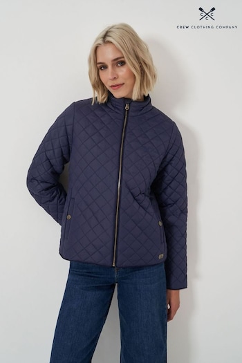 Crew Clothing sfumato Company Blue Midweight Diamond Quilted Jacket (AG3948) | £99