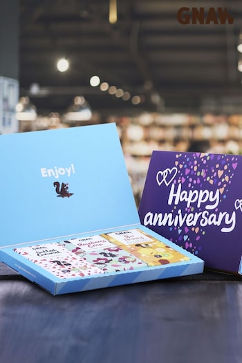 Gnaw Happy Anniversary Letterbox Chocolates 3 Bars (AG4200) | £0