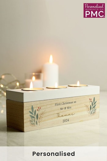 Personalised Christmas Tea Light Holder by PMC (AG4202) | £15