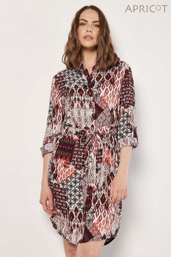 Buy Women s Red Apricot A line Dresses Online ArvindShops