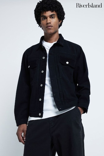 River Island Black Cord Collar Jacket (AG4529) | £60