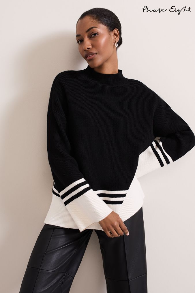 Buy Women s Jumpers Black Stripe Knitwear Online Next UK