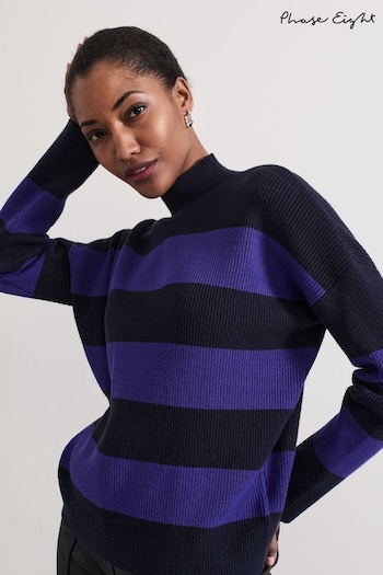 Phase Eight Blue Sammi Stripe Jumper (AG4867) | £75