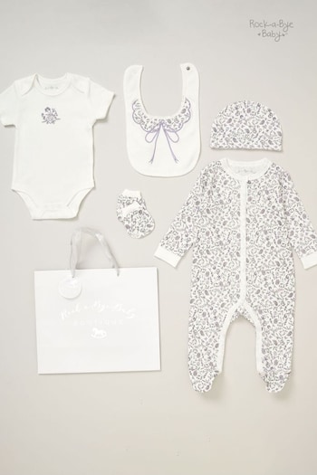 Rock-A-Bye Baby Boutique Baby 100% Cotton 5 Piece Gift Set (AG4956) | £25