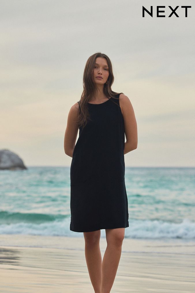 Black Linen Dresses Black Linen Summer Dresses Next UK