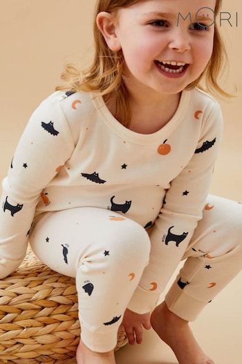 MORI Cream Halloween Print Organic Cotton And Bamboo Pyjamas Set (AG5358) | £33.50 - £35.50