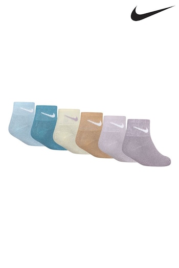 Nike Football Grey Metallised Fibres Ankle Socks 6 Pack (AG6948) | £18