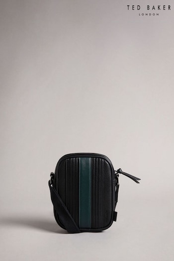 Ted Baker Black Evver Striped Pu Flight Bag (AG7012) | £60