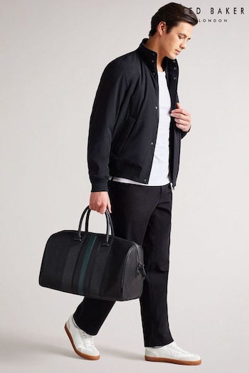 Ted Baker Black Evyday Striped Pu Holdall (AG7014) | £0