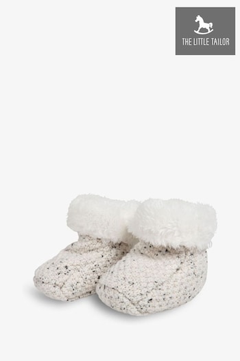 The Little Tailor Baby Natural Knitted Plush Lined Booties (AG8388) | £0