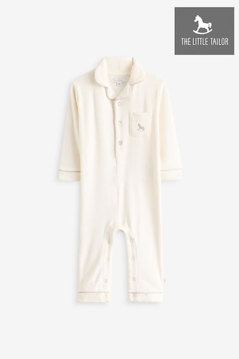 The Little Tailor Baby Red Luxury Soft Touch Velour Christmas Onsie Rompersuits (AG8408) | £26