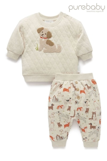 Purebaby Natural Quilted Joggers Set (AG8954) | £40